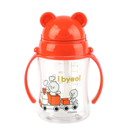 [I-BYEOL Friends] Tritan 280ml, Simple One Touch Straw cup, Red _,Safe disinfection, FDA approved, free of BPA _ Made in KOREA